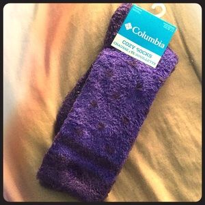 NWT COLUMBIA PURPLE FUZZY SOCKS!!